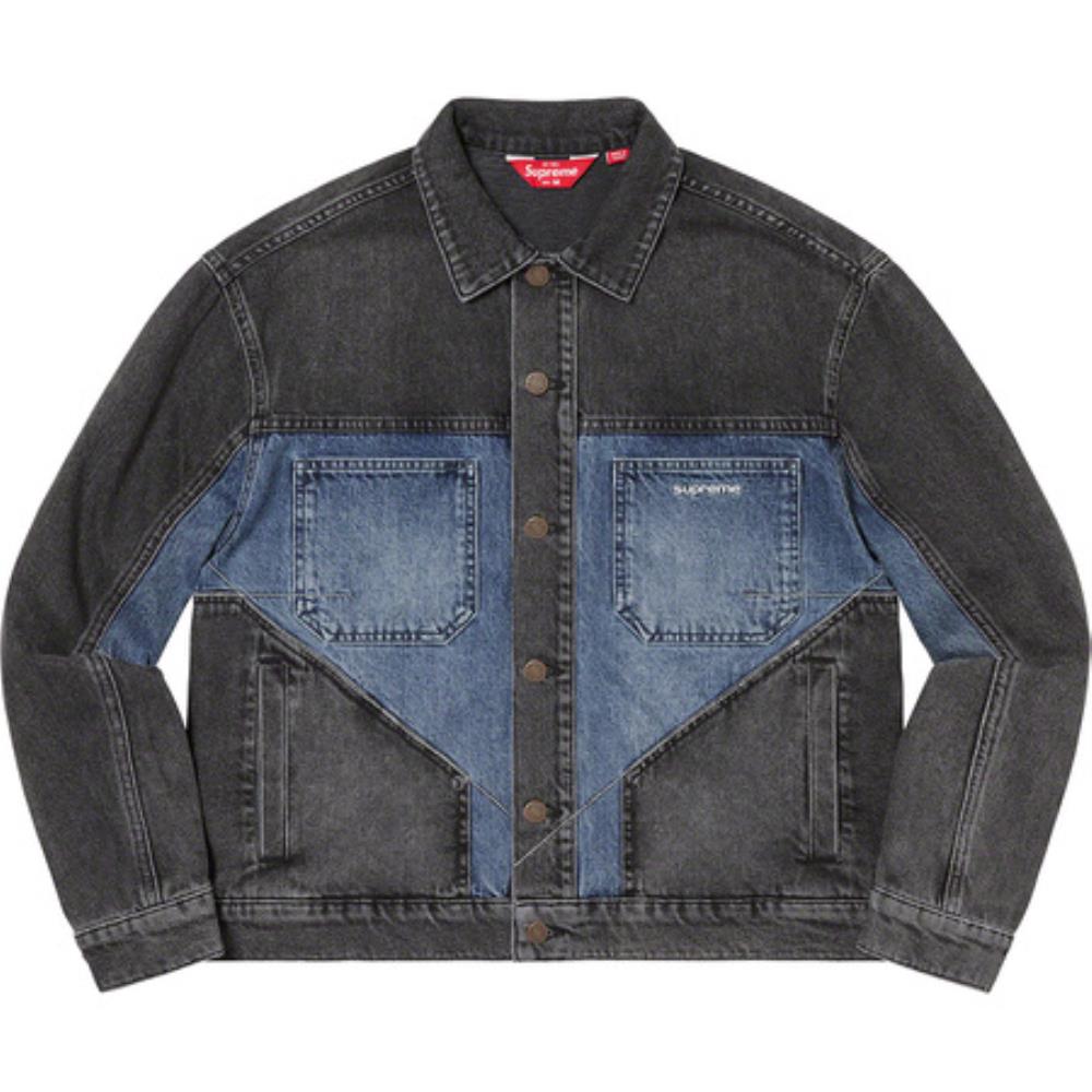 2-Tone Paneled Denim Jacket